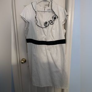 White Dress with Black Flowers